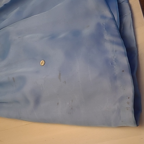 VTG 1950s Handmade Fit n' Flare Layered Blue Short Sleeved Cocktail Dress - Picture 17 of 17